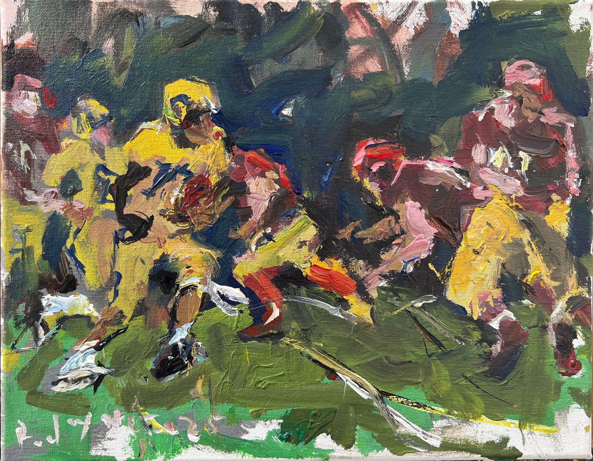 Old School Historical football painting