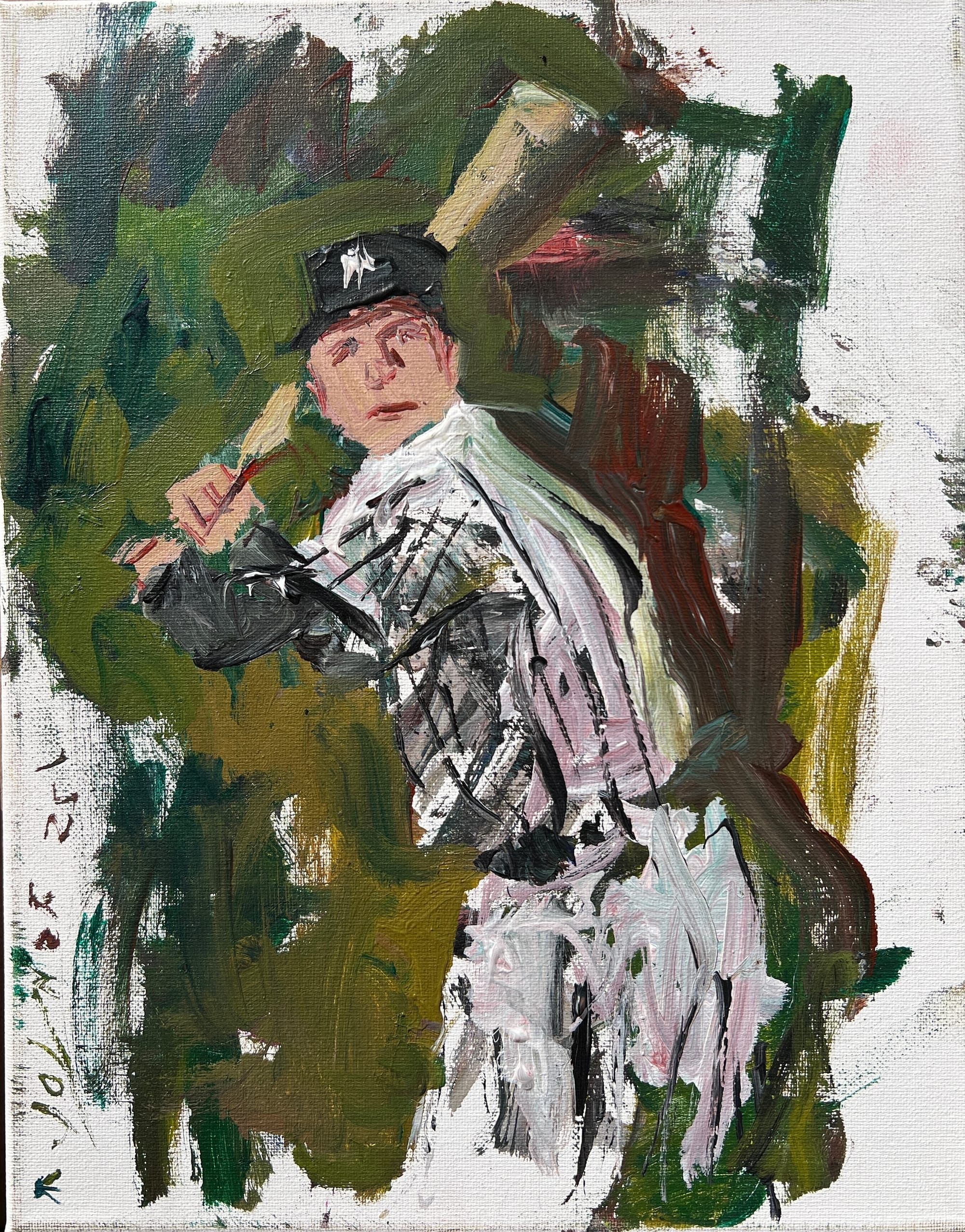 Baseball wall art watercolor