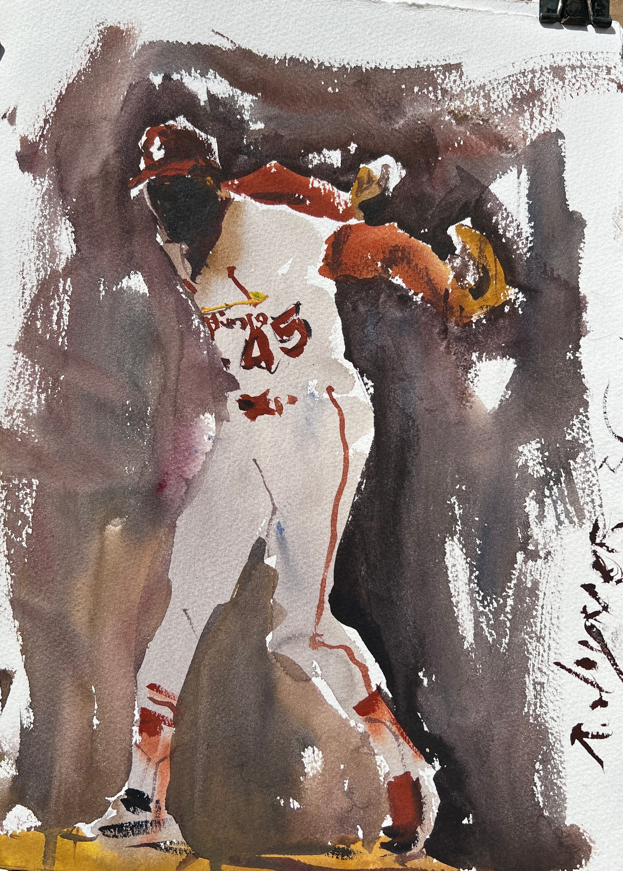 Modern baseball art on canvas- Bob Gibson artwork