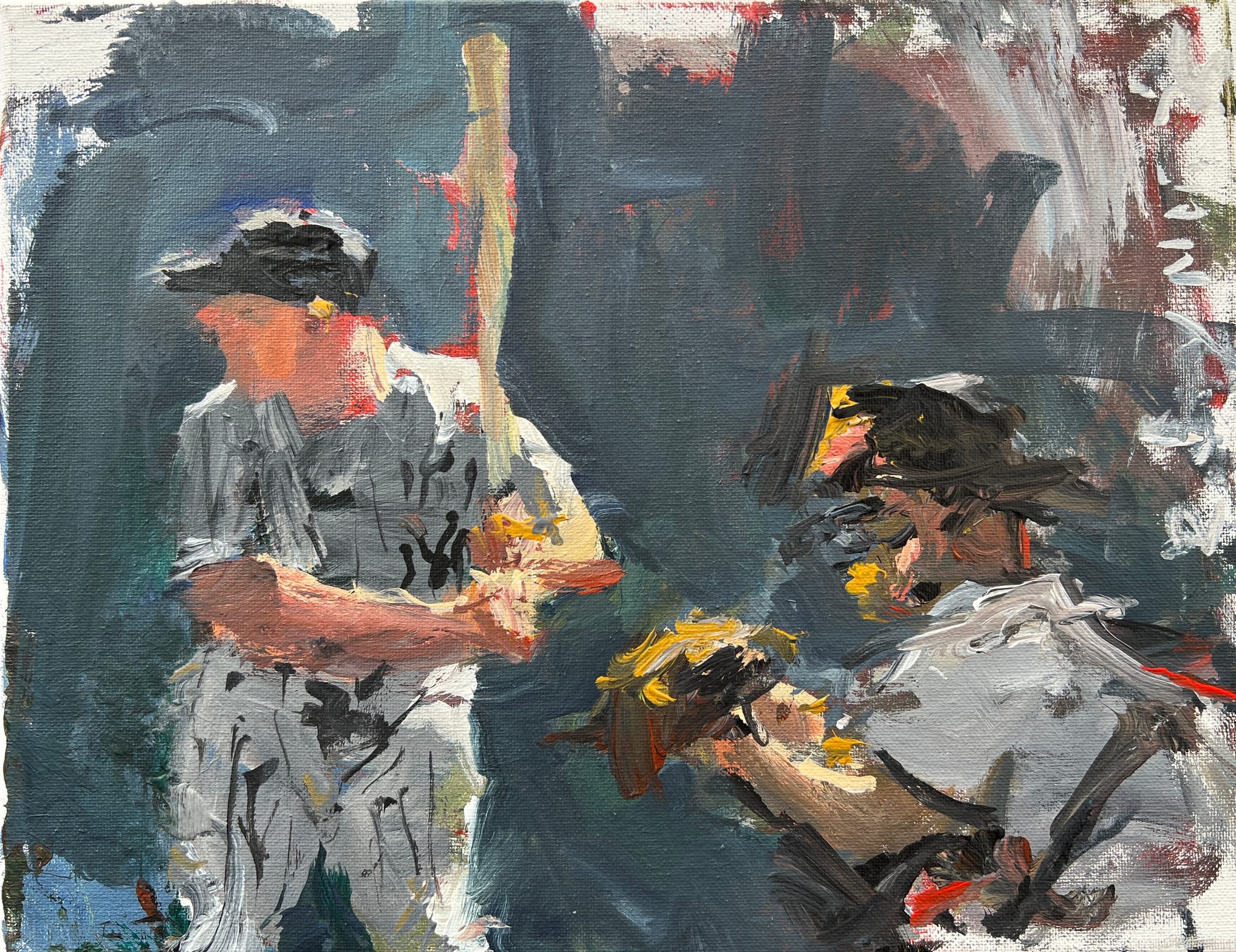 Abstract baseball paintings