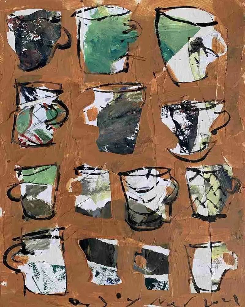 Abstract coffee cups