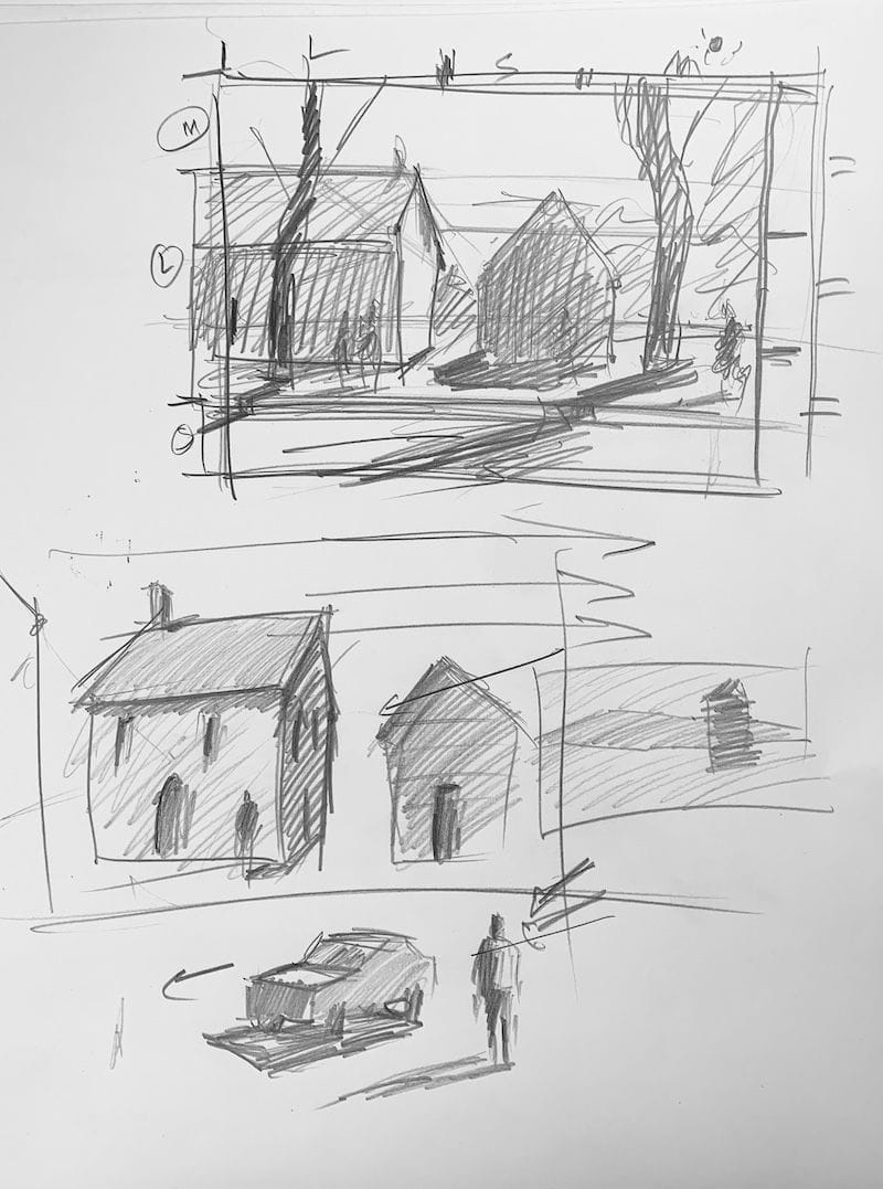 Composition and sketching techniques for landscape painting