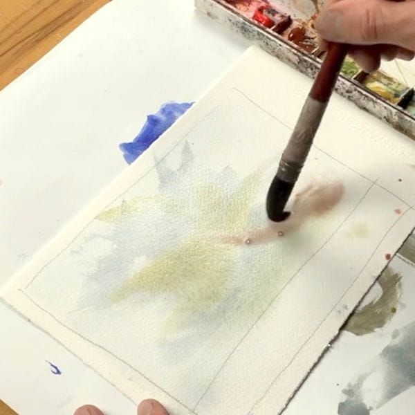 Step three, paint white of sky