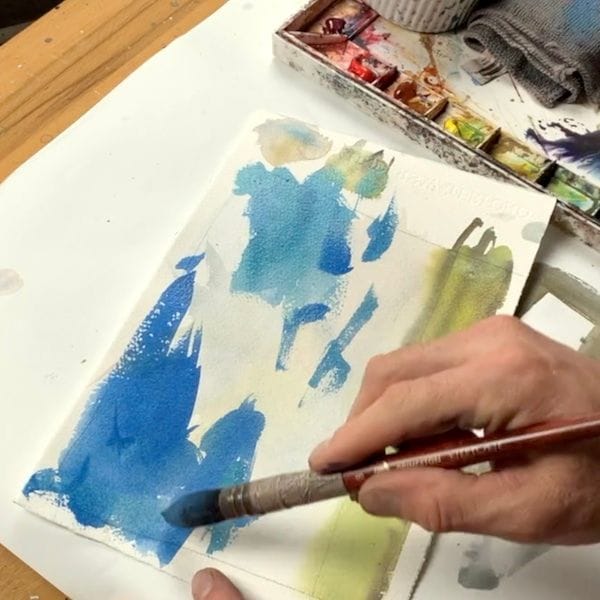 Step five, paint blue of sky