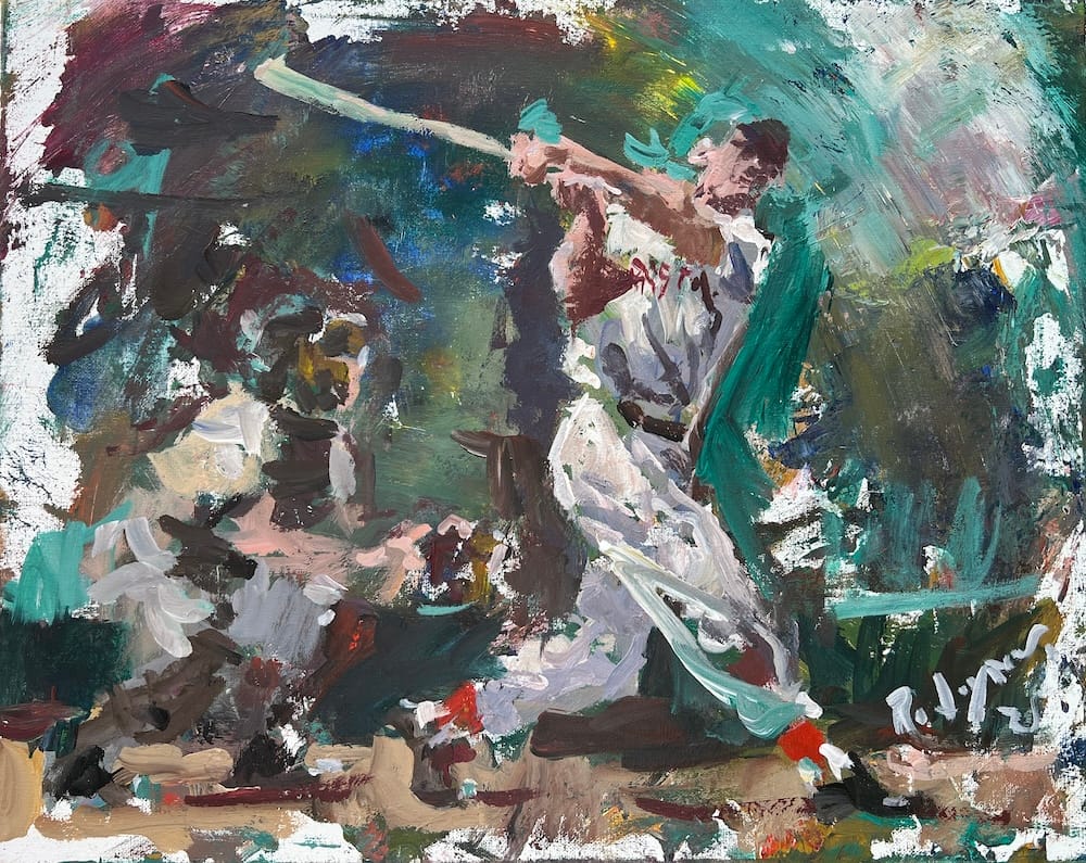 Original Painting of Boston Red Sox Legend Ted Williams