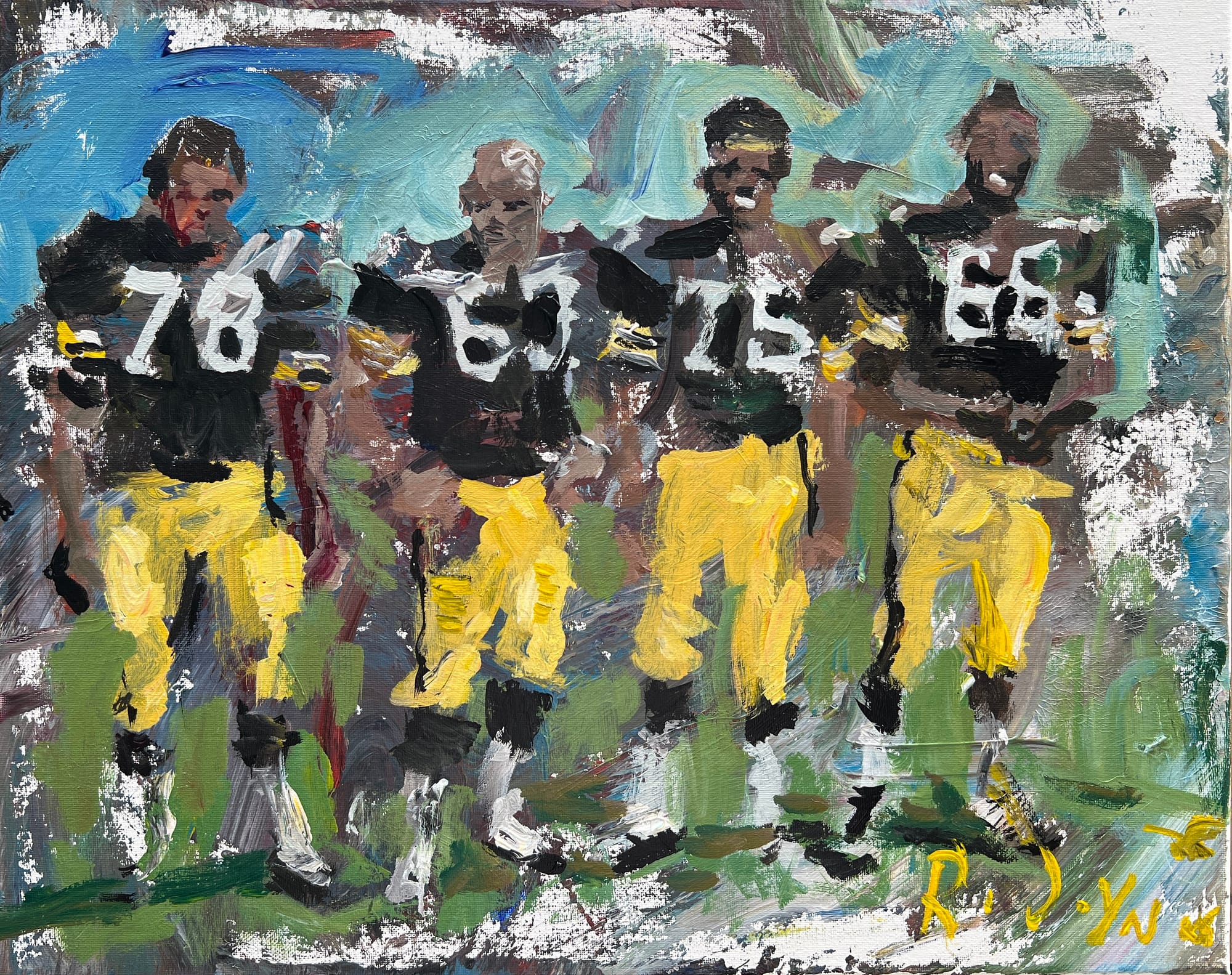 Pittsburg Steelers Artwork with Steel Curtain Legends