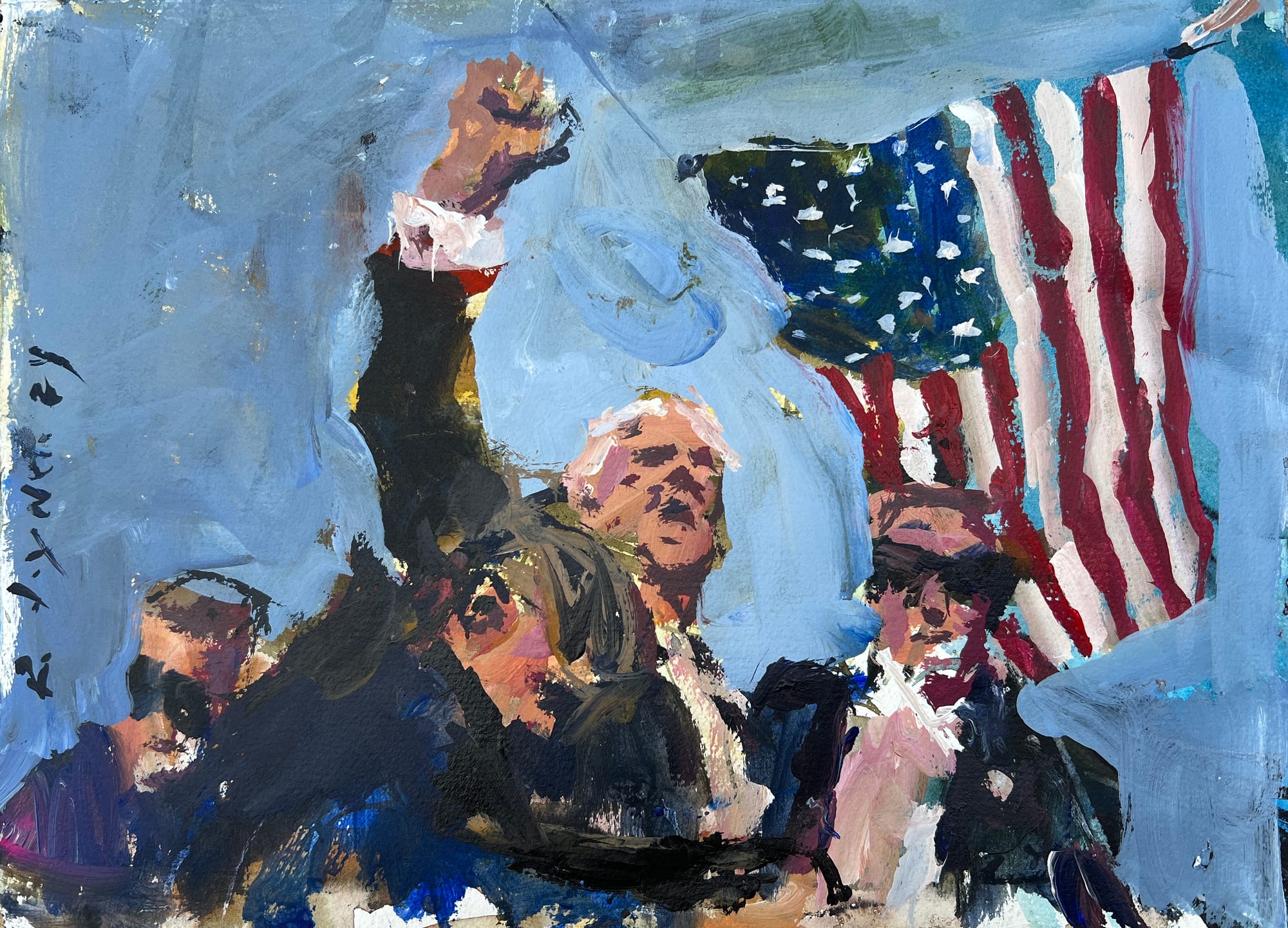 Acrylic painting depicting Trump by Robert Joyner