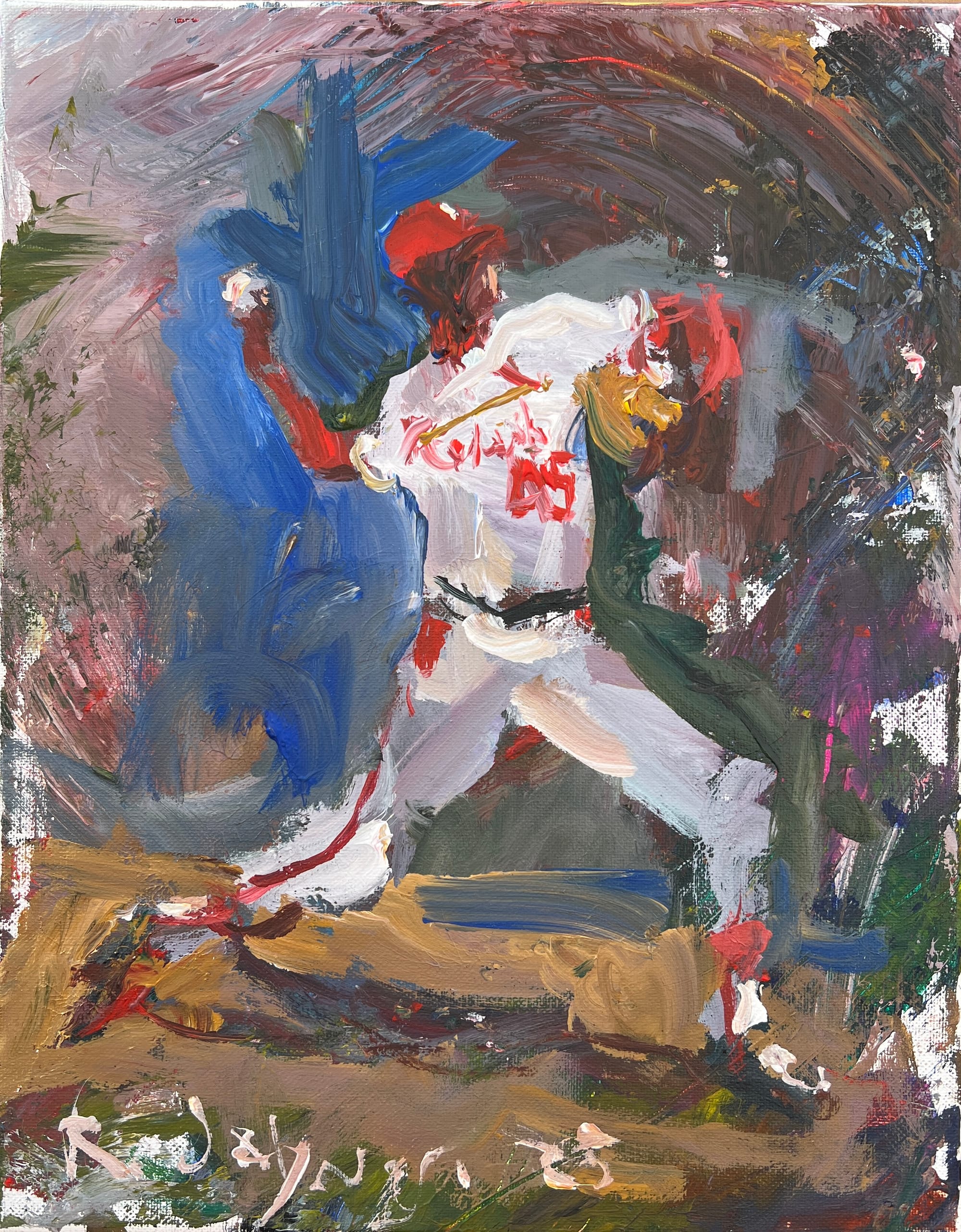 Collection of original St. Louis Cardinals baseball art featuring Hall of Fame legends