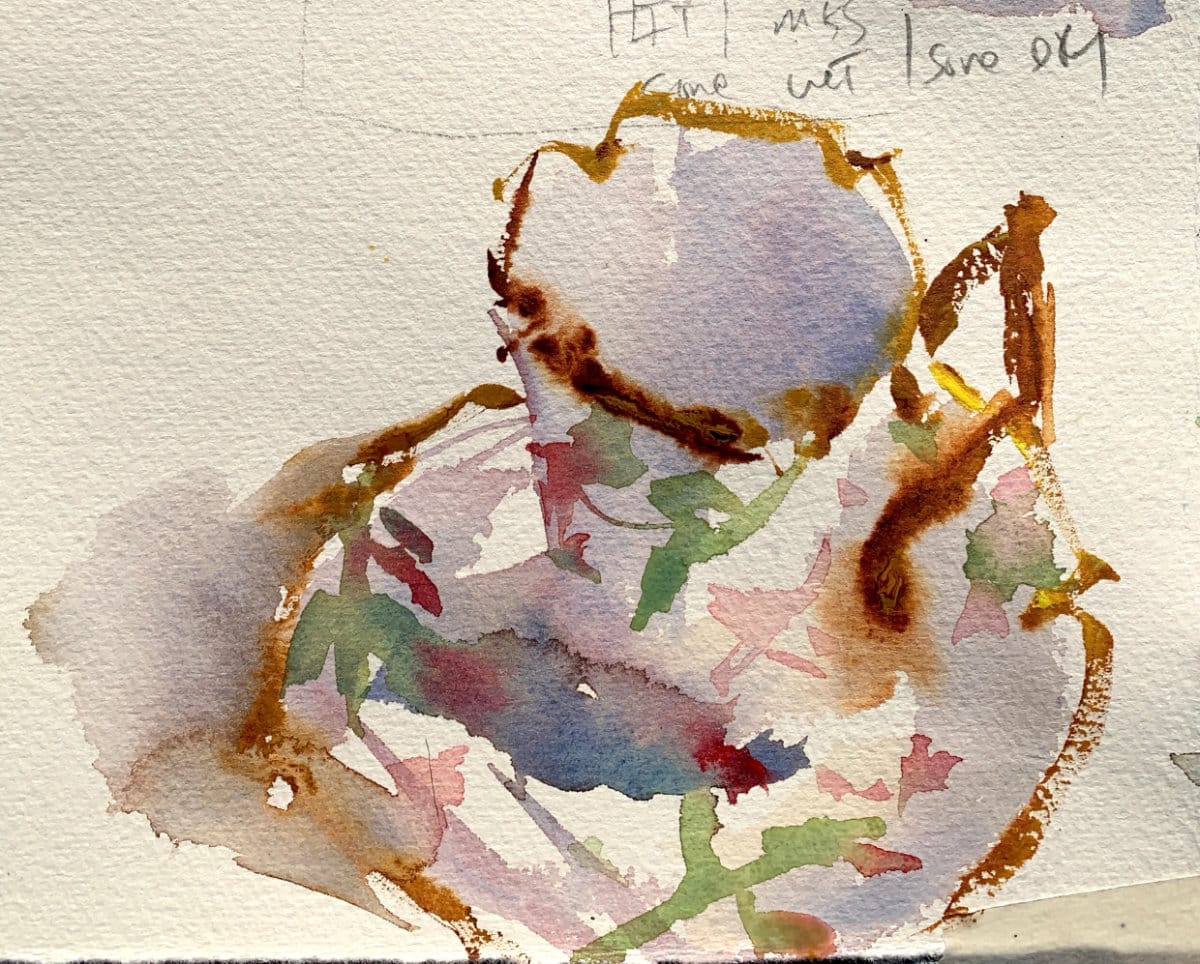 Easy watercolor painting of a tea cup using wet-on-dry technique for beginners.