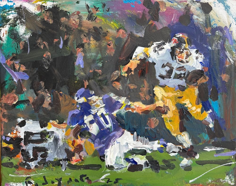 Steelers Painting with Franco Harris by Robert Joyner