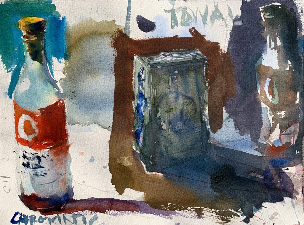 Watercolor painting emphasizing tonal contrast