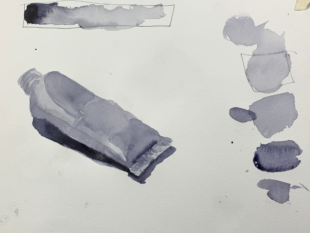 Watercolor value hierarchy chart with light to dark gradations