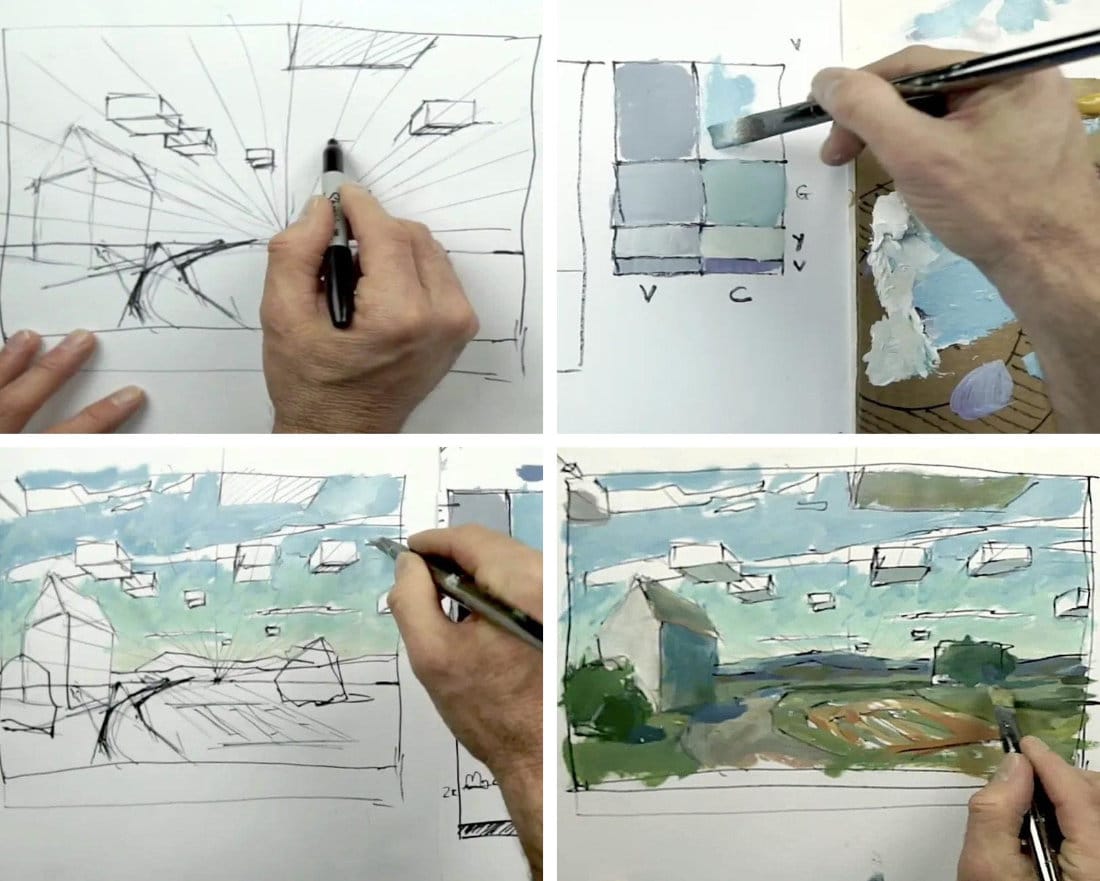 Step-by-step guide to linear and atmospheric perspective for artists