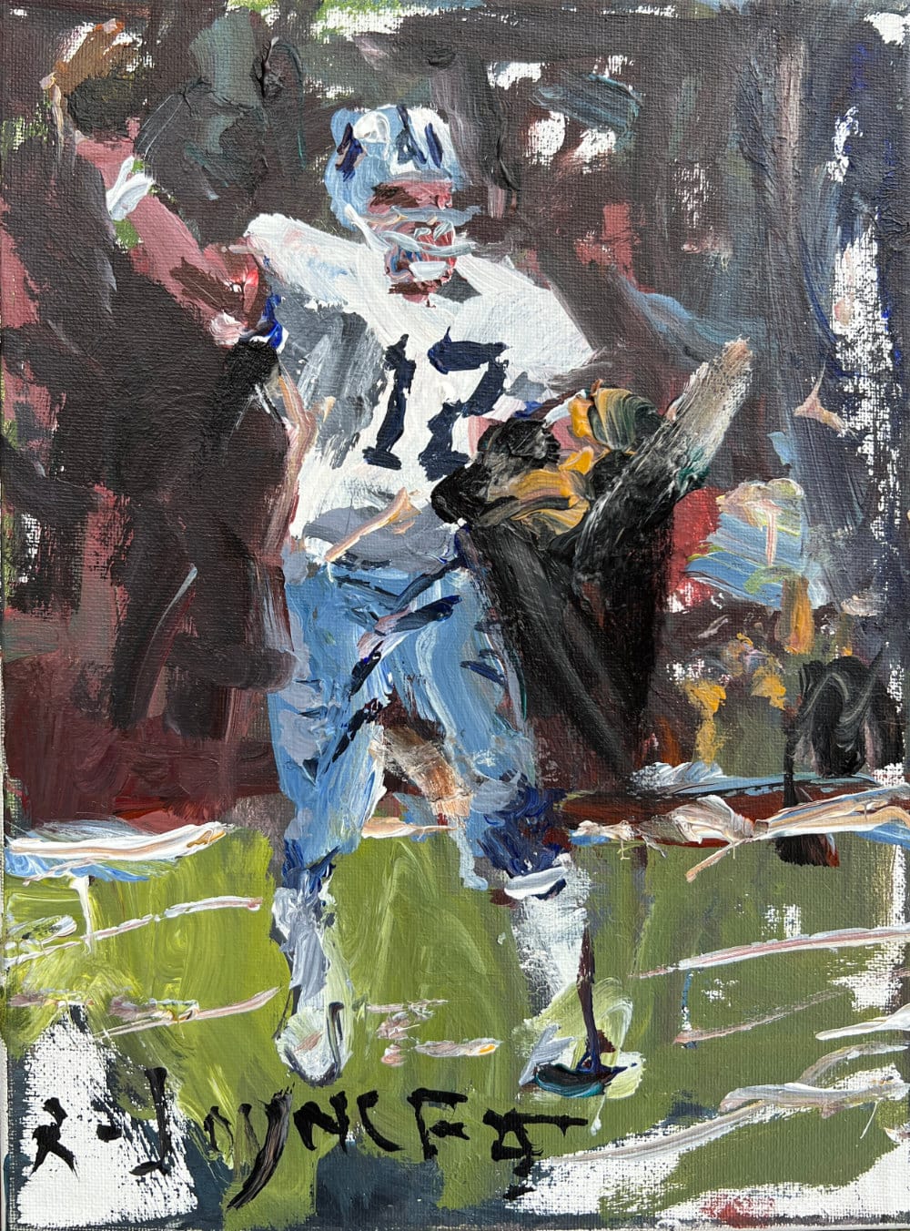 Roger Staubach #12 Dallas Cowboys original painting, acrylic on canvas by Robert Joyner