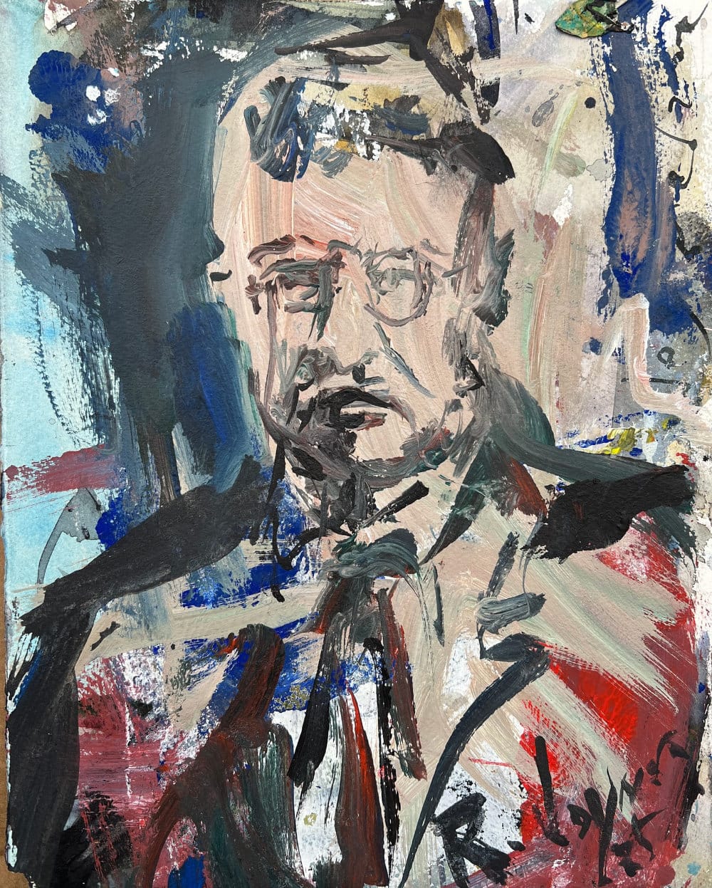 Modern Theodore Roosevelt painting combining historical detail with bold brushwork