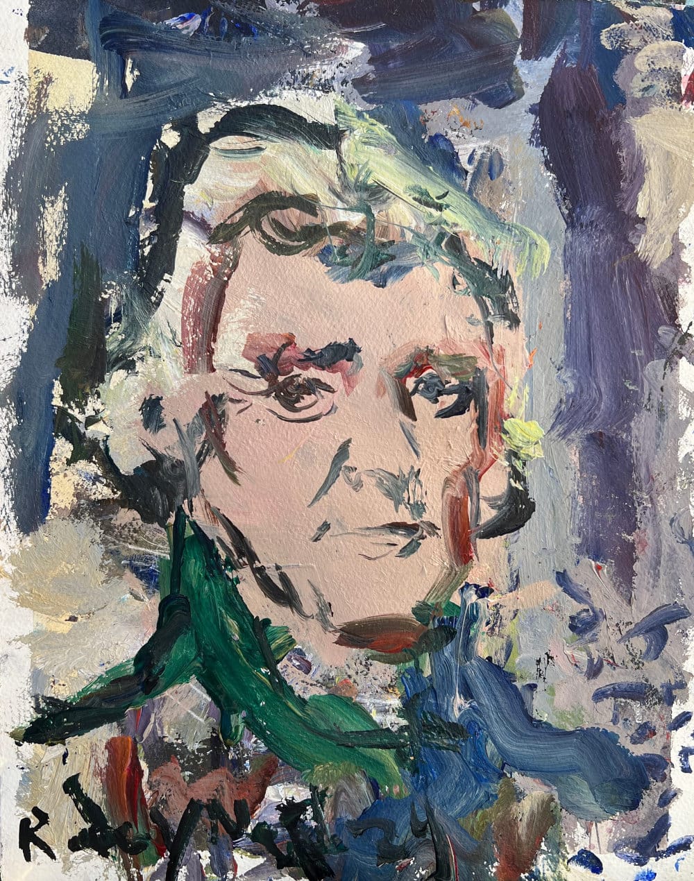 Modern Jefferson painting combining historical detail with expressive qualities