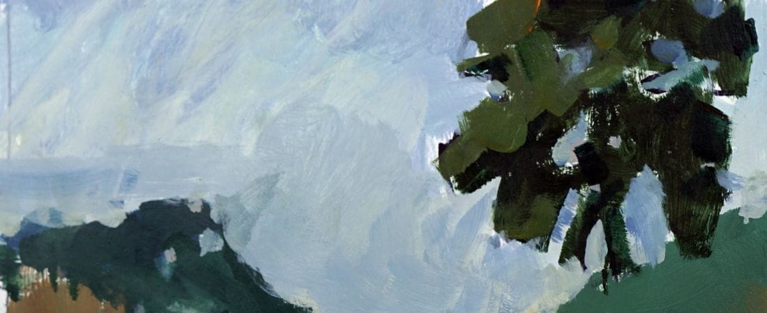 Image showcase for How to paint trees for beginners module in acrylic landscape painting course