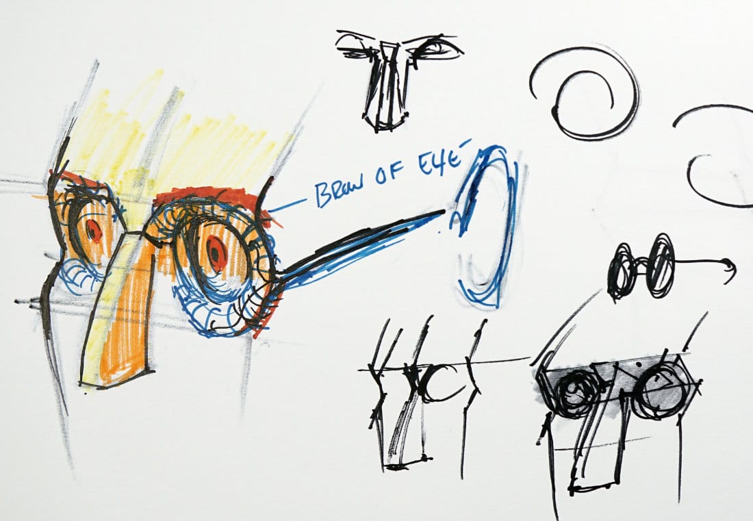 Eye socket diagram showing brow ridge, keystone shape, and zygomatic arch for head drawing