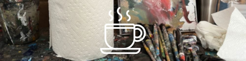 Beginner drawing lesson showing how to draw a coffee cup step by step with basic shapes and shading for a three-dimensional look.