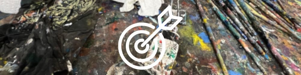 40-Minute Perspective Challenge hero image with art table background image and bullseye symbol