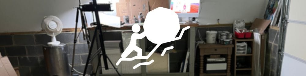 The 1-Minute Car Drawing Challenge - hero image with person moving stone uphill symbolizing challenge
