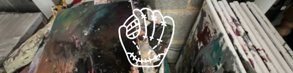 Expressive New York Yankees baseball art featuring legends of the game