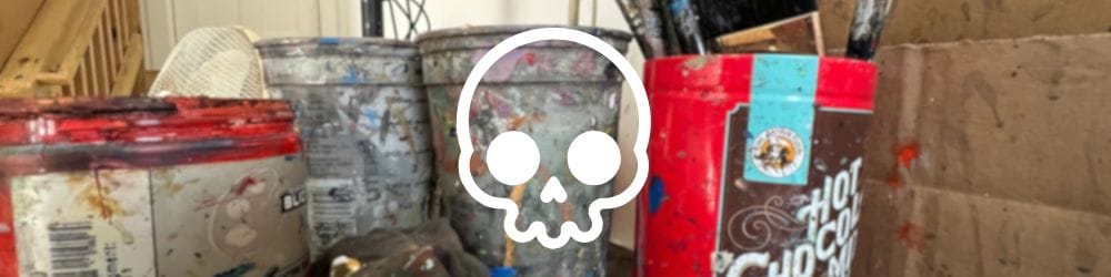 Back of Head Construction - hero image with art table background image and skull symbol