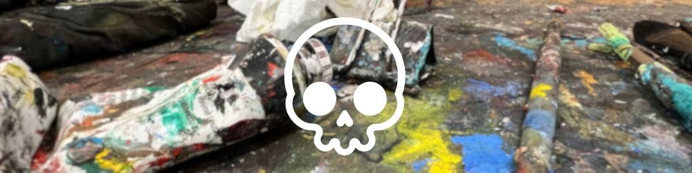 Neck Anatomy and Construction hero image with art table image and skull symbol