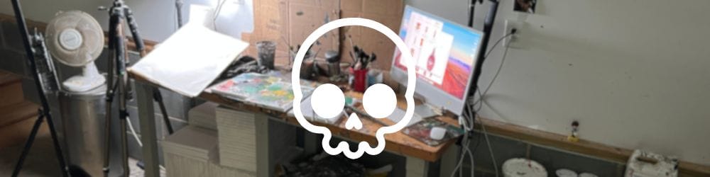 Skull Profile Proportions - hero image with studio background pic and skull symbol