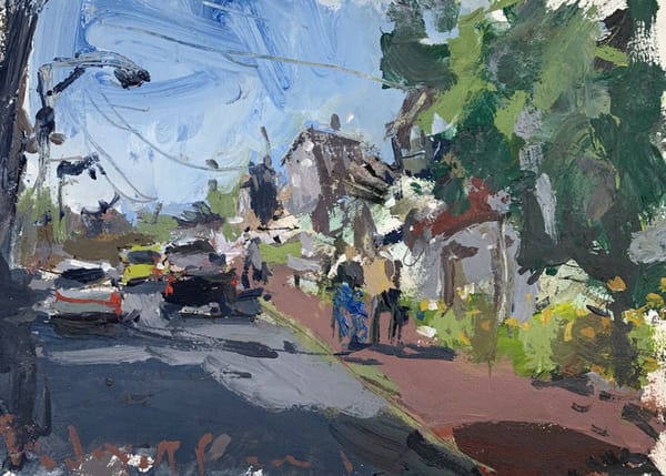 Abstract Landscape Paintings: Urban, Harbor & Mixed Media Collage