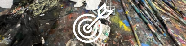 40-Minute Perspective Challenge hero image with art table background image and bullseye symbol