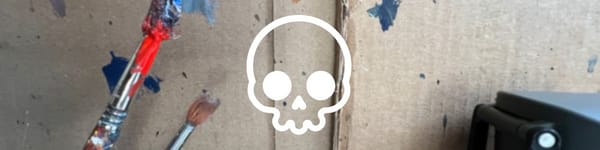 Head Drawing Practice Reel hero image with studio background image and skull symbol