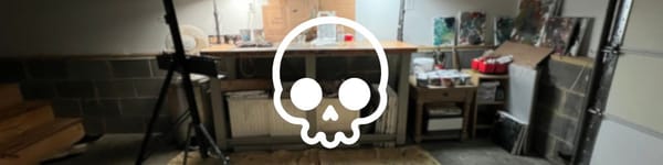 How to Draw the Back of a Head - hero image with studio background image and skull symbol