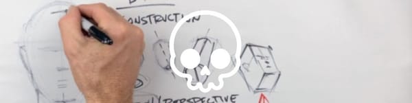 Box Construction Part 1 - hero image with background image and skull symbol