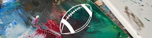 Original Bills Art - hero image with art table background image and football symbol