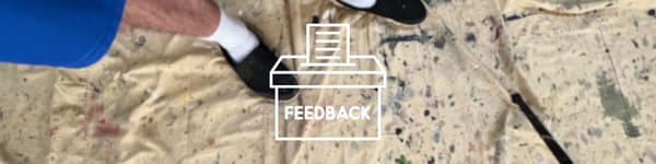 Student Critiques hero image with studio floor image and feedback symbol