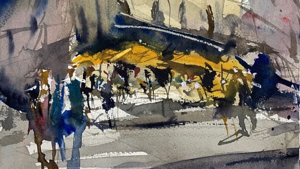 Loose and Abstract Watercolor Cityscape Tutorial