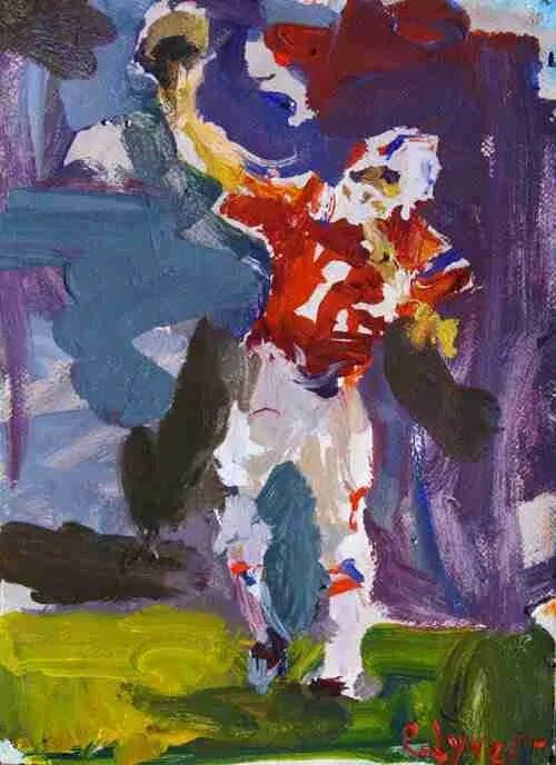 Abstract Painting Styles and Subjects with Football Player