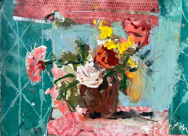 Learn to Paint Abstract Flowers with Mixed Media and Acrylics