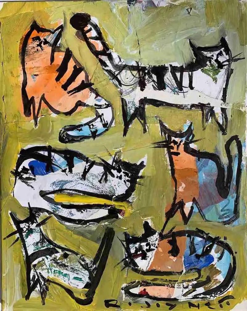 Abstract Painting Ideas with cats