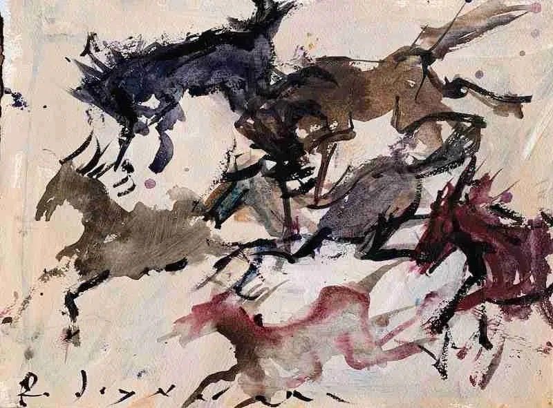 Abstract Painting Ideas with wild horses