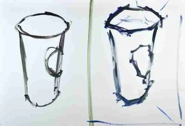 Paint simple abstract contours to loosen up