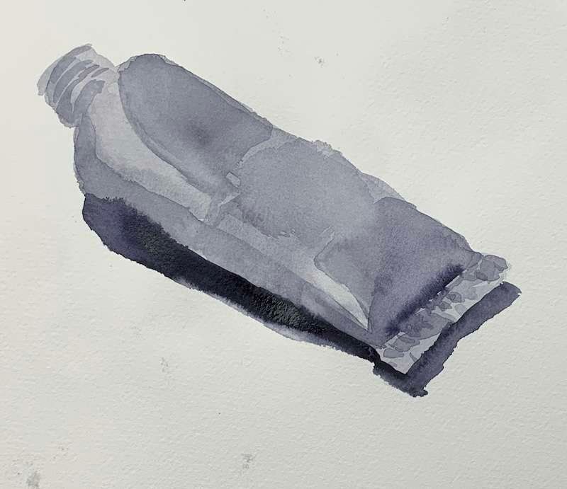 Beginner watercolor study with values