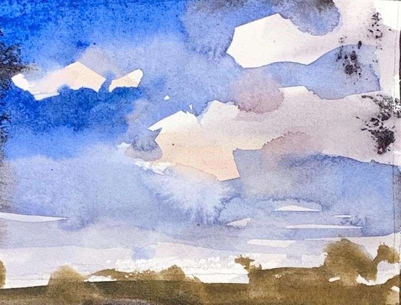 Clouds with Watercolors