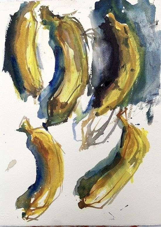 Easy watercolor idea with bananas